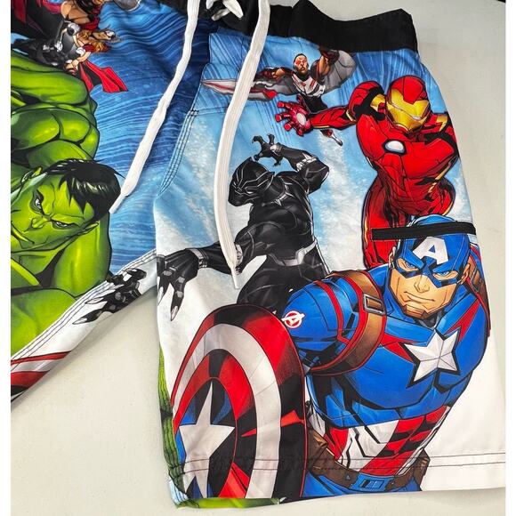 Marvel Superheroes Swim Trunks Mens M Captain America Thor Hulk Iron Man - Picture 4 of 8